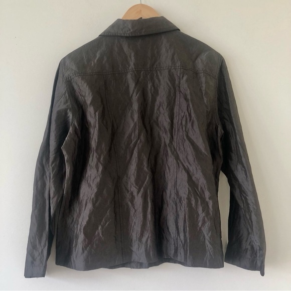 Chico’s Silk Blend Dark Brown Lightweight Blazer Size 12 - Picture 6 of 6